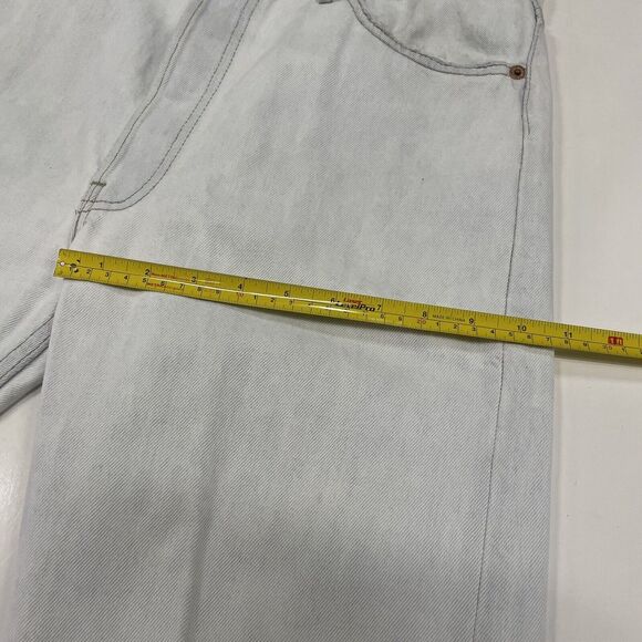 VTG 90’s Levi’s 501 White Straight Denim Blue Jeans Distressed Actual Size 34x28 - Picture 8 of 11